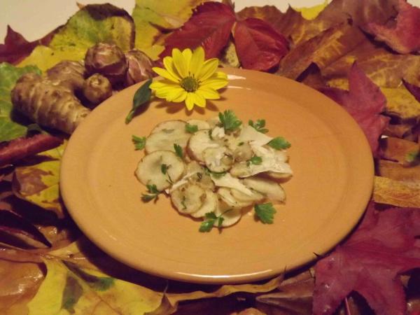 CARPACCIO D'ARTICHAUTS DE JÉRUSALEM (salade - entrée)