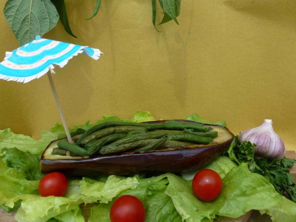 HARICOTS VERTS DANS UN BATEAU