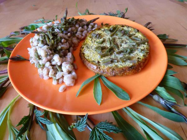 ÉPEAUTRE AVEC BRUSCANDOLI ET OMELETTE DE CARLETTI