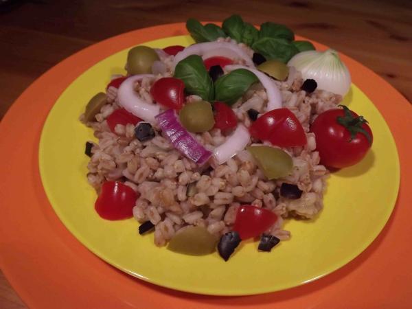 FARRO CON CIPOLLE E OLIVE