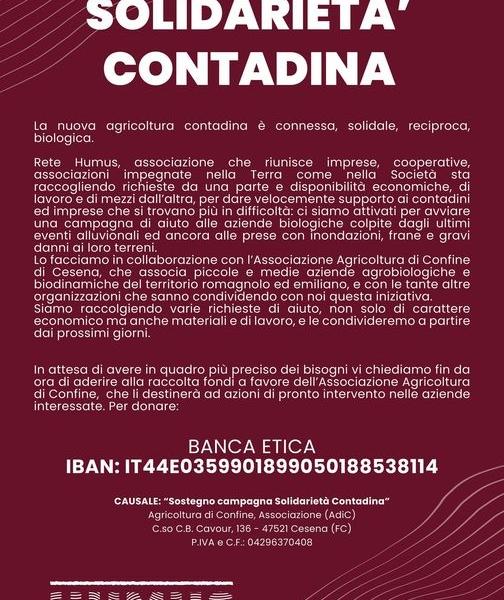 Rete Humus per l'Emilia Romagna: la nuova agricoltura è connessa, solidale, reciproca, biologica.
